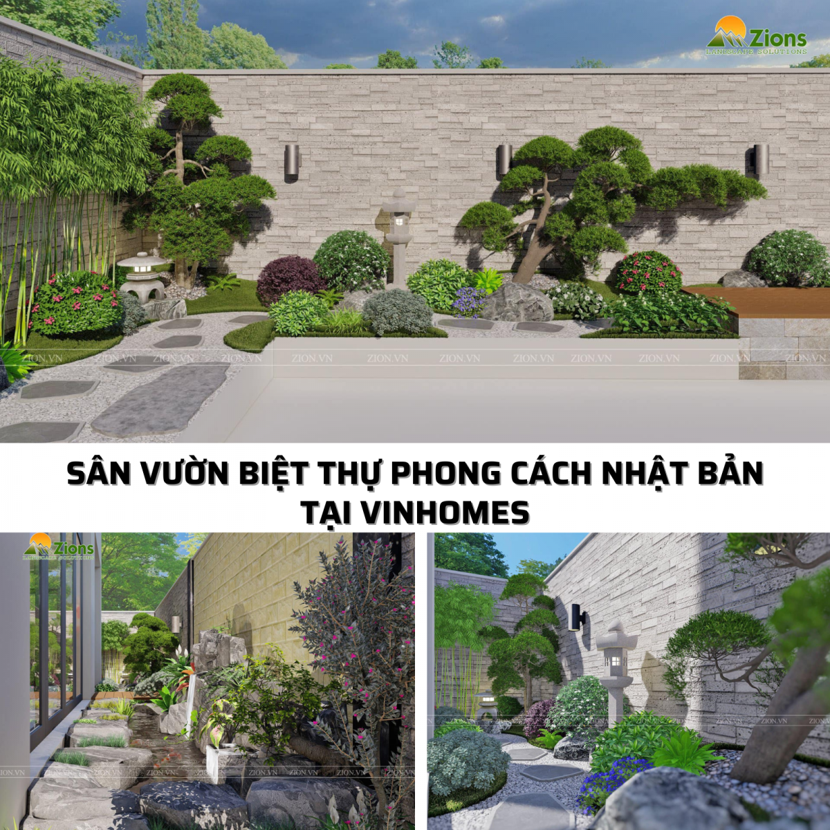 Thiết kế thi công sân vườn phong cách Nhật Bản tại Vinhomes